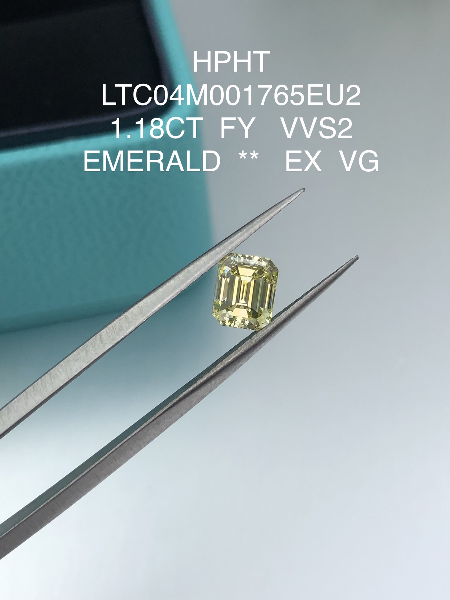 Messi Jewelry HPHT CVD Lab Created Diamond Fancy Vivid Yellow Emerald Cut Yellow Lab Grown Diamond Yellow 12
