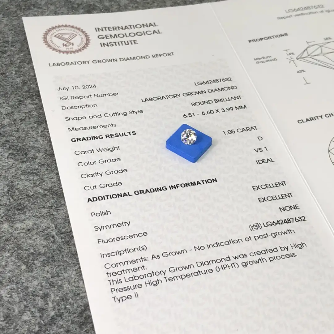 2.5ct Round Lab Grown Diamond - IGI Certified 5