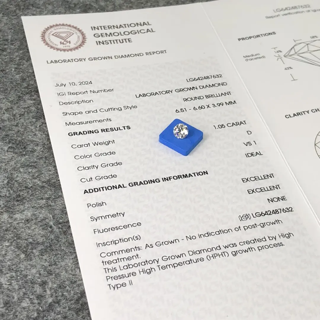 2.5ct Round Lab Grown Diamond - IGI Certified 5