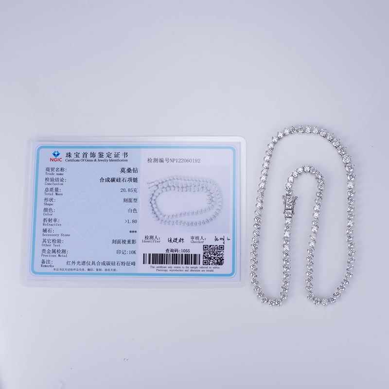 Messi Jewelry - MSN-501 3 Claw Setting Tennis Chains 18k 14k 10K Gold Jewelry Moissanite Diamond Tennis Necklace Tennis Bracelet & Necklace 13