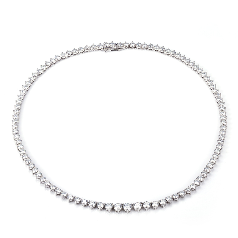 Messi Jewelry - MSN-501 3 Claw Setting Tennis Chains 18k 14k 10K Gold Jewelry Moissanite Diamond Tennis Necklace Tennis Bracelet & Necklace 14