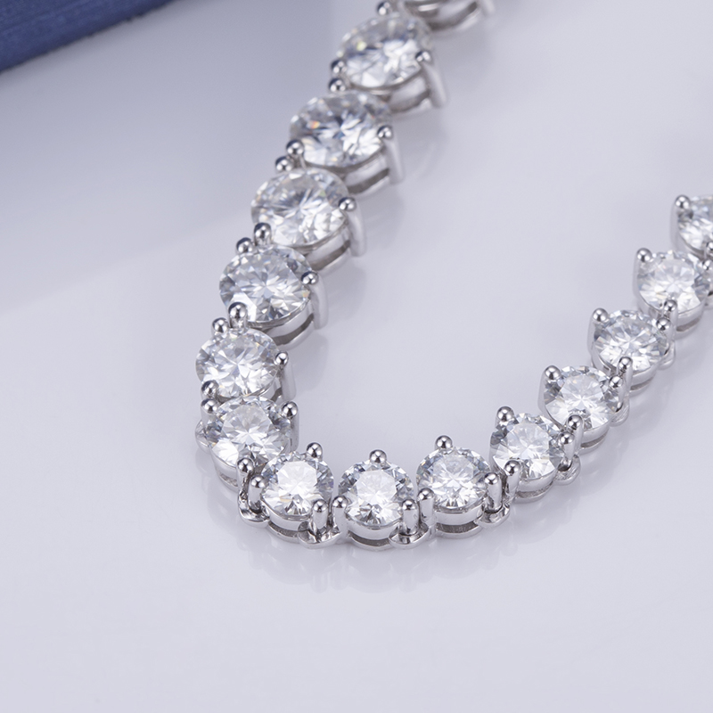 Messi Jewelry - MSN-501 3 Claw Setting Tennis Chains 18k 14k 10K Gold Jewelry Moissanite Diamond Tennis Necklace Tennis Bracelet & Necklace 10