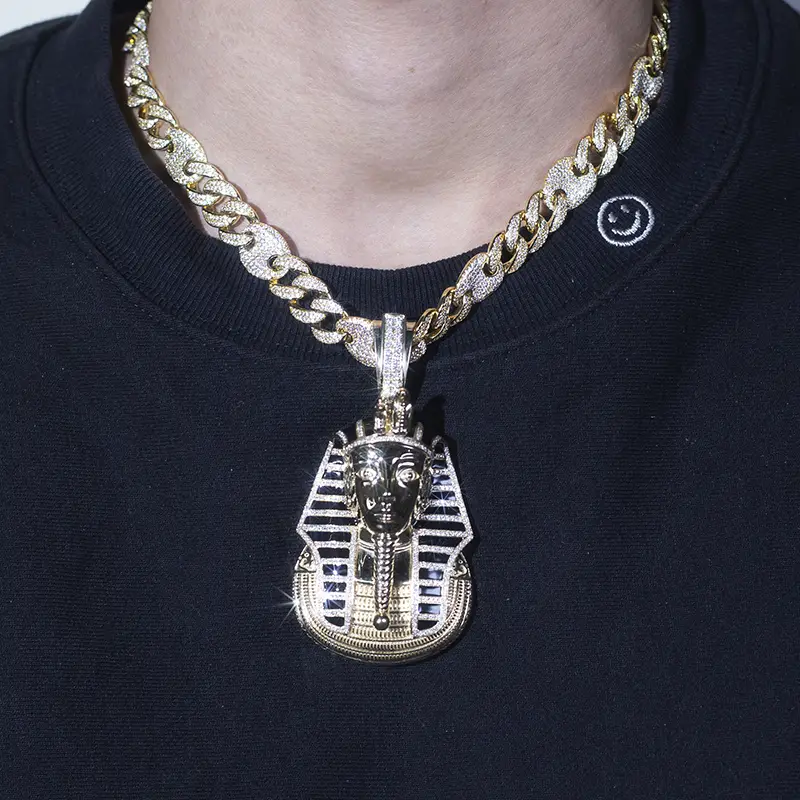 Joyas Messi - Joya Messi de oro amarillo de 10k con collar de diamantes de laboratorio de corte brillante y brillante 1