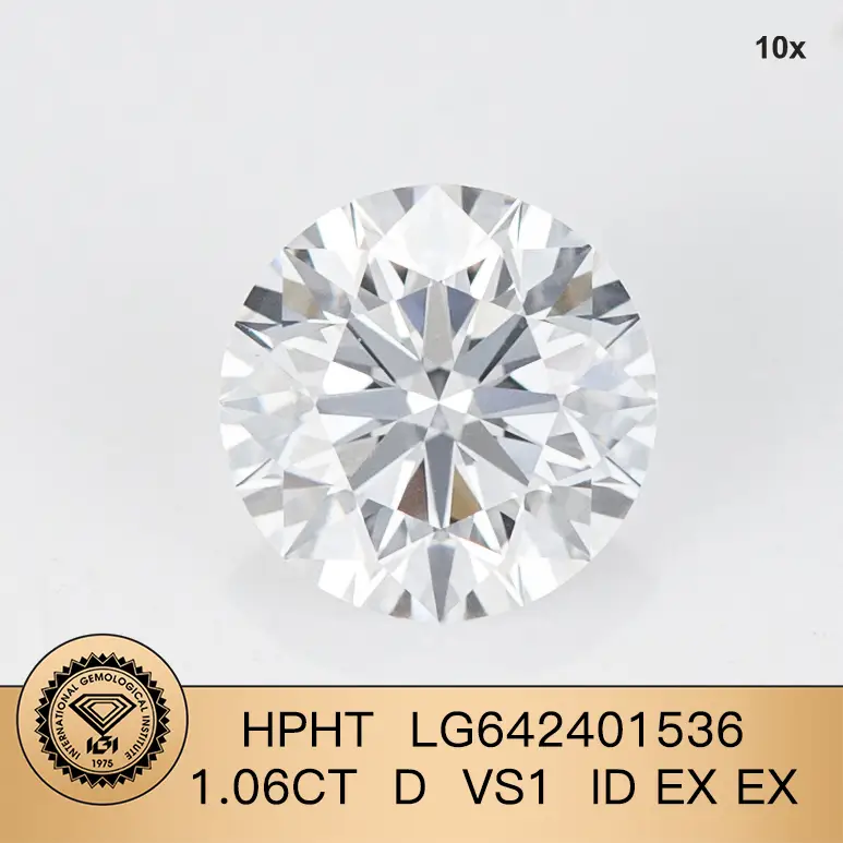 IGI Round 1.06Carat D VS1 ID EX EX Lab Diamond per Halloween 1