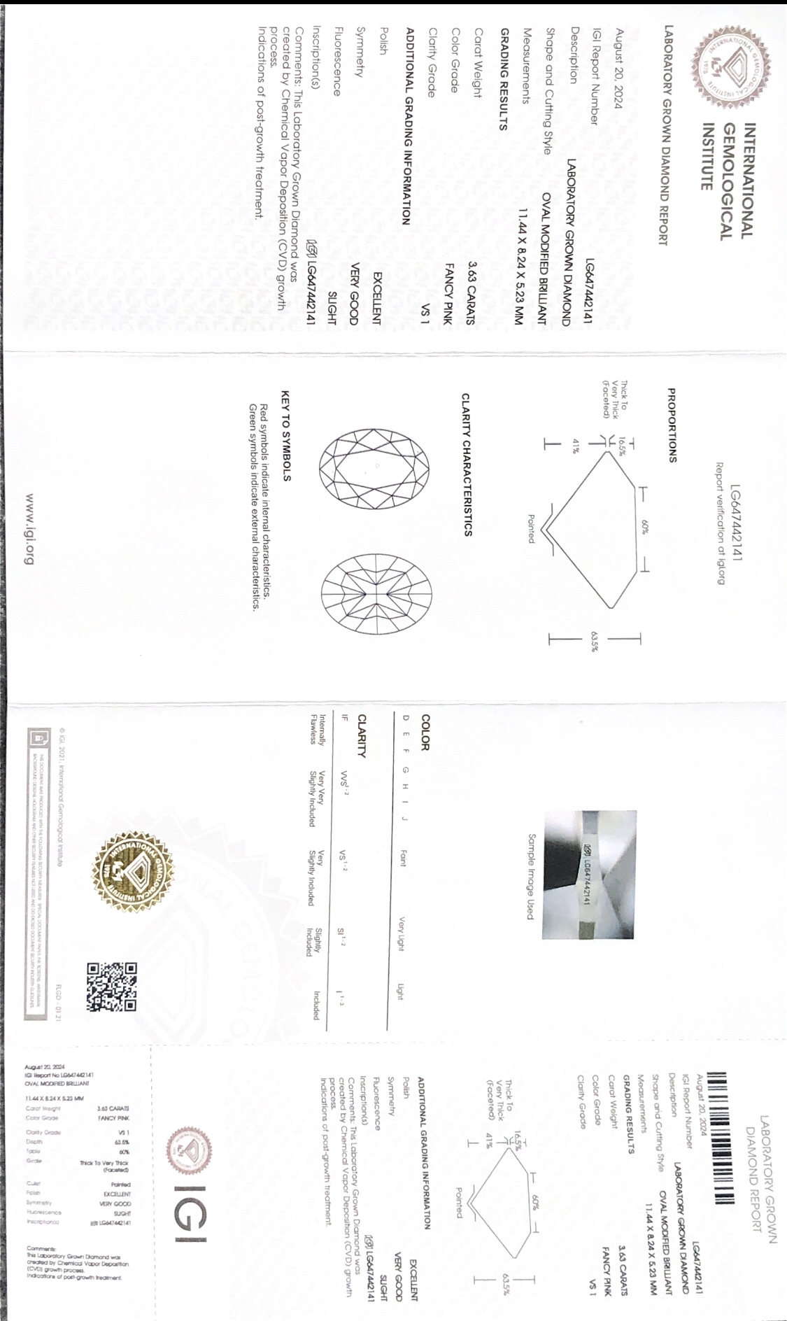 Messi Jewelry: 3.63ct Oval Lab Grown Diamond with IGI Certificate 8