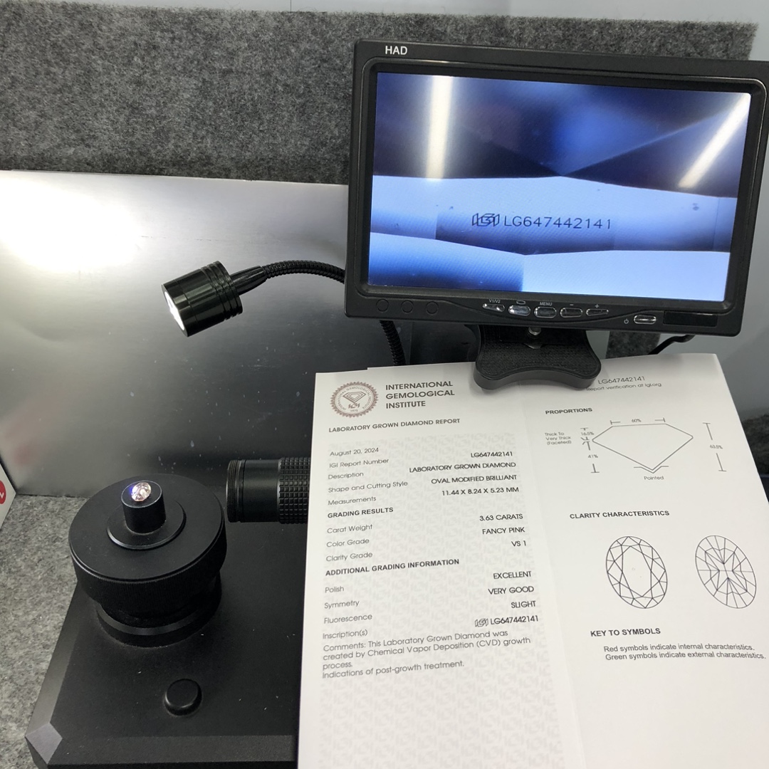 Messi Jewelry: 3.63ct Oval Lab Grown Diamond with IGI Certificate 12