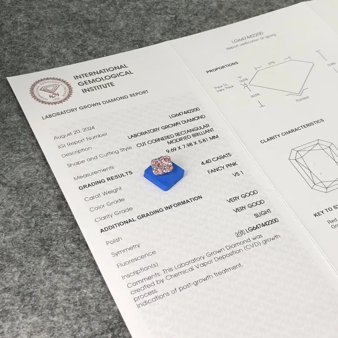 4.40CT Radiant Lab Diamond - IGI Certified 5