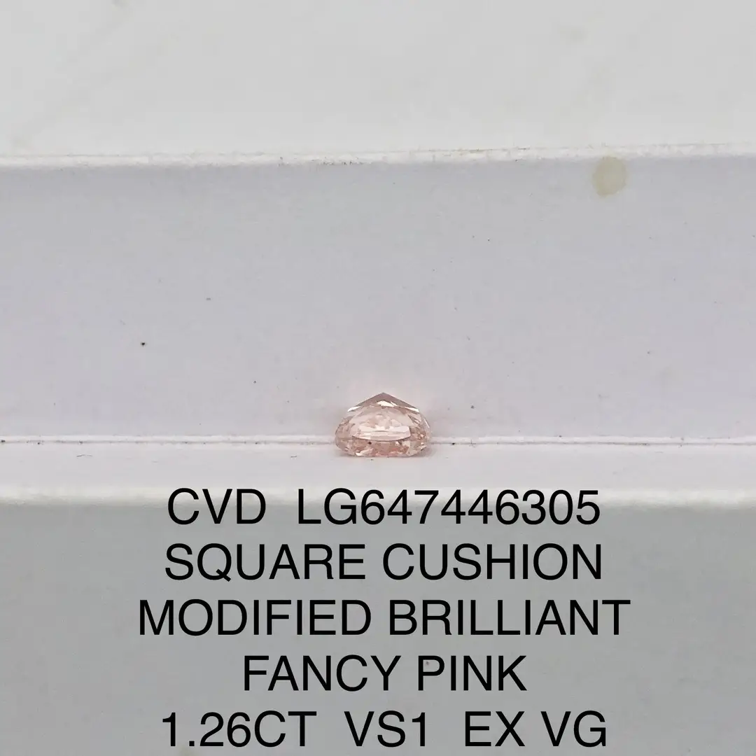 IGI Certified Pink Cushion Lab Diamond 1.26CT 6