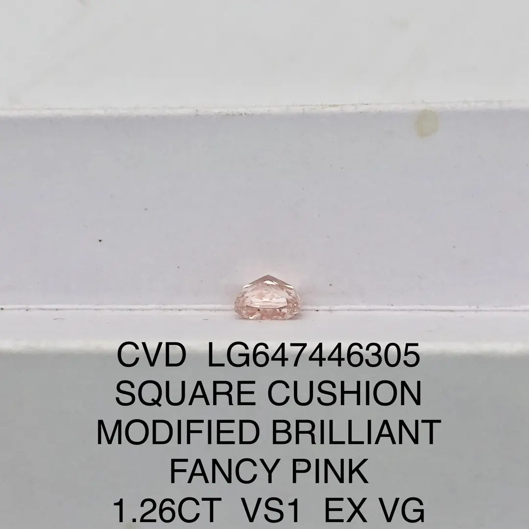 IGI Certified Pink Cushion Lab Diamond 1.26CT 6