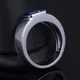 Messi Jewelry 18k White Gold Lab Grown Sapphire Man Ring - Opal Jewelry 4