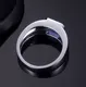 Messi Jewelry 18k White Gold Lab Grown Sapphire Man Ring - Opal Jewelry 5