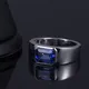 Messi Jewelry 18k White Gold Lab Grown Sapphire Man Ring - Opal Jewelry 7