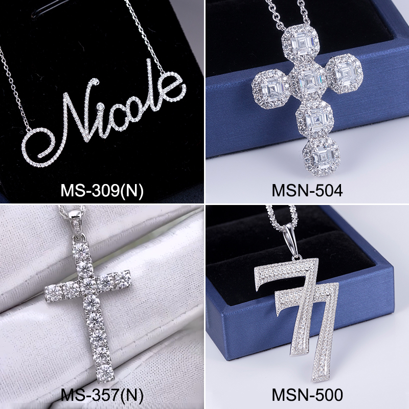 Messi Alahas - 18K 14K 10K hiphop nga ngalan nga sulat sa mga lalaki nga nag-ice out sa custom nga moissanite pendant Moissante Pendant 15