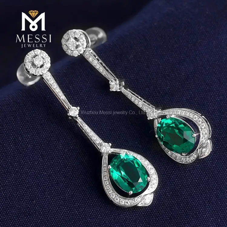 green stone earrings at Wholesale Prices | Messi Jewelry 7