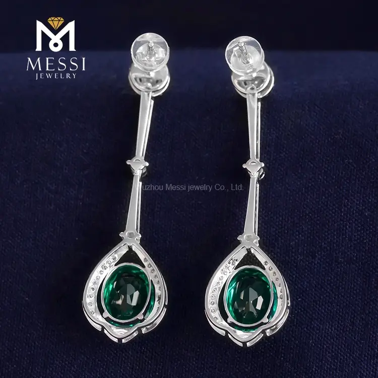 green stone earrings at Wholesale Prices | Messi Jewelry 6