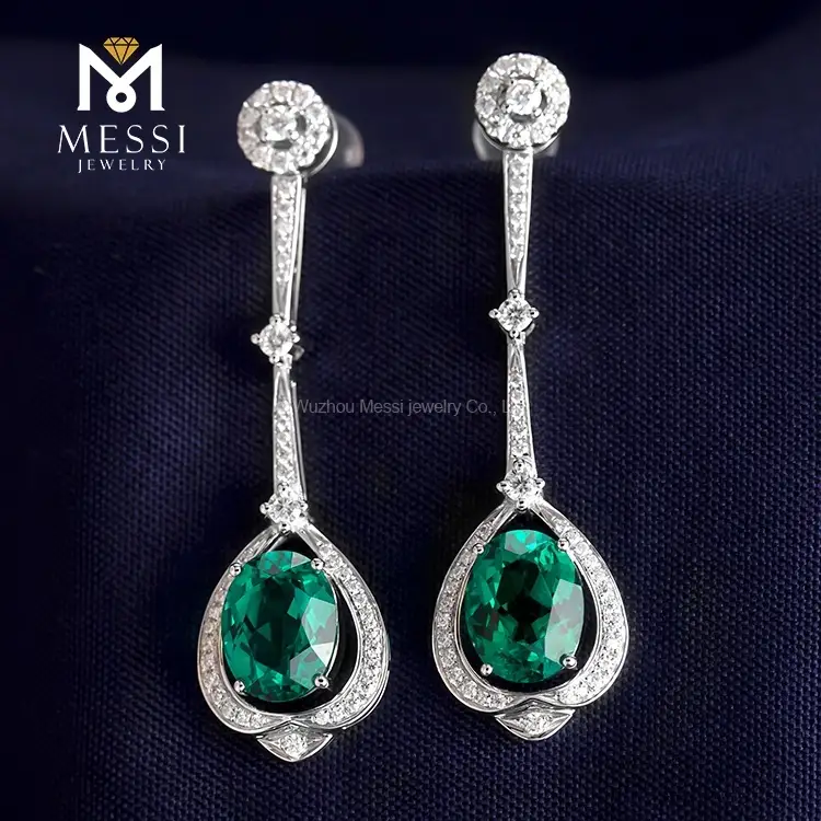 green stone earrings at Wholesale Prices | Messi Jewelry 5