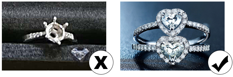 Joyas Messi - MS -619 Joyas de moda para mujeres 18k Gold White Def Diamond Moissanite Half Eternity Anillos anillos 18