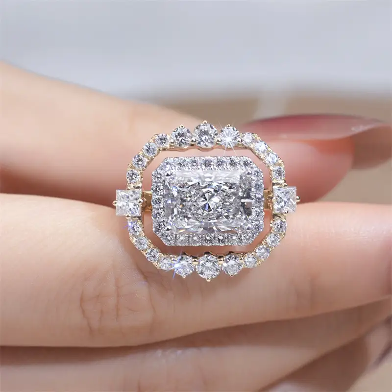 MSR -833 14K RADANT LAB Diamond 3.12ct G Si1 Gold Ring -Messi 1
