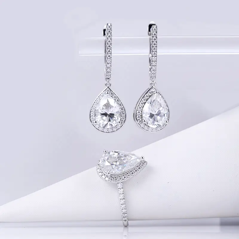 Personalizzazione MSE-616 Forma di pera 18K 1,5ct d vs1 orecchini di gioielli con diamanti da laboratorio 1