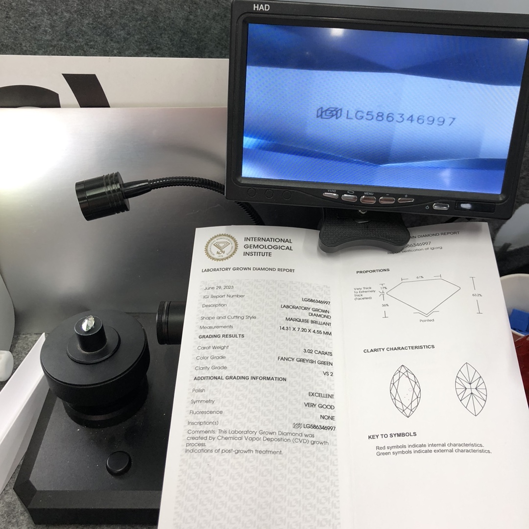 Messi Jewelry | factory Direct 2 carat lab grown marquise diamond quality assurance 8