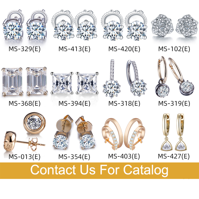 메시 보석 - 실험실 자란 다이아몬드 Moissanite 14K 18K 금 커스텀 이어링 보석류 커스텀 스터드 귀걸이 보석 귀걸이 17