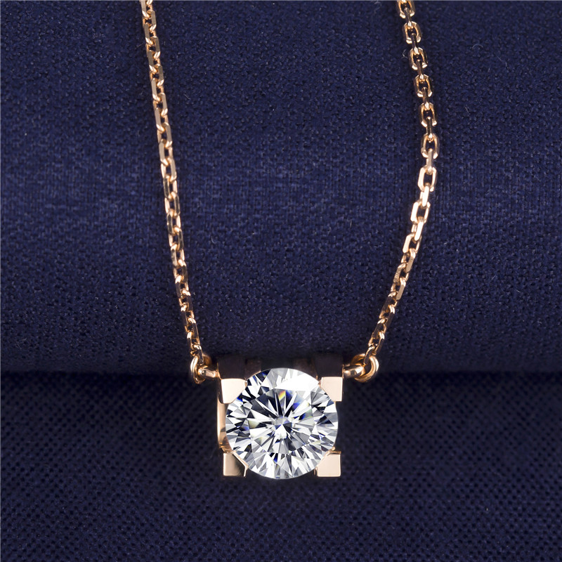 Messi Jewelry - Messi Jewelry MS-169 AU750 18K Rose Gold Necklace Jewellry CVD Lab Diamond Grown Diamond Necklace Necklace 9