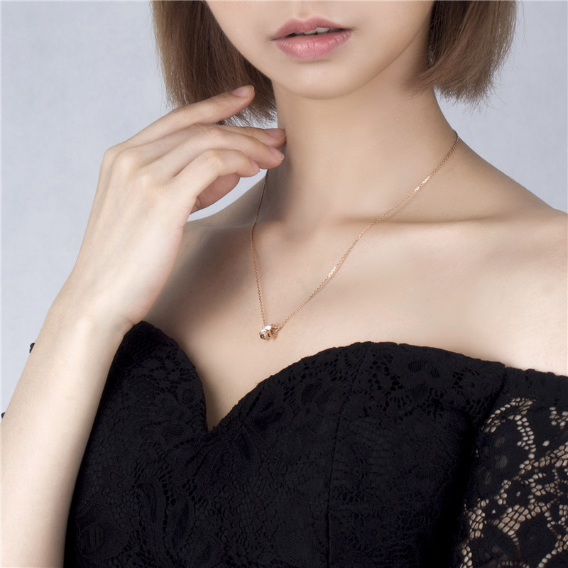 Messi Jewelry - Messi Jewelry MS-169 AU750 18K Rose Gold Necklace Jewellry CVD Lab Diamond Grown Diamond Necklace Necklace 14