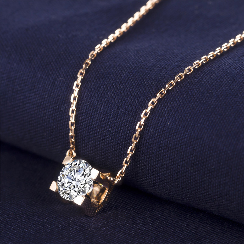 Messi Jewelry - Messi Jewelry MS-169 AU750 18K Rose Gold Necklace Jewellry CVD Lab Diamond Grown Diamond Necklace Necklace 10