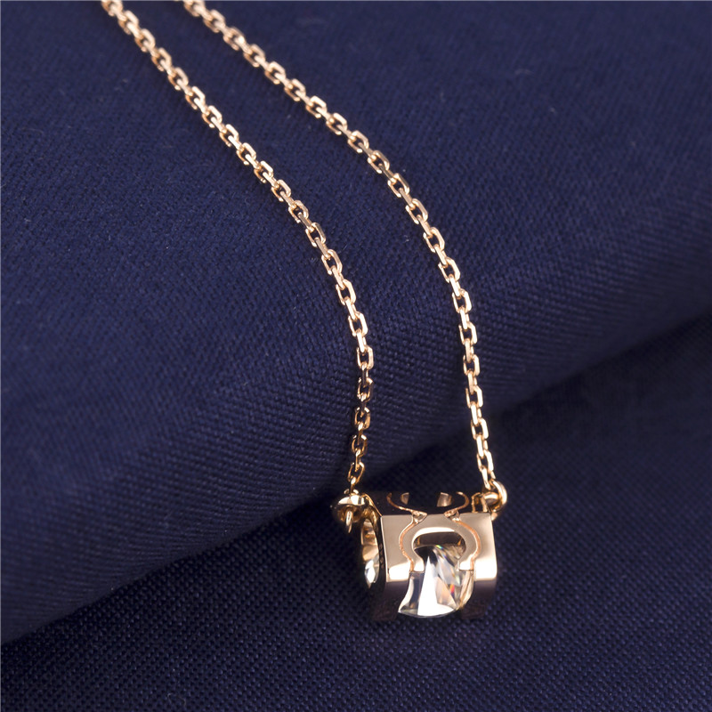 Messi Jewelry - Messi Jewelry MS-169 AU750 18K Rose Gold Necklace Jewellry CVD Lab Diamond Grown Diamond Necklace Necklace 11