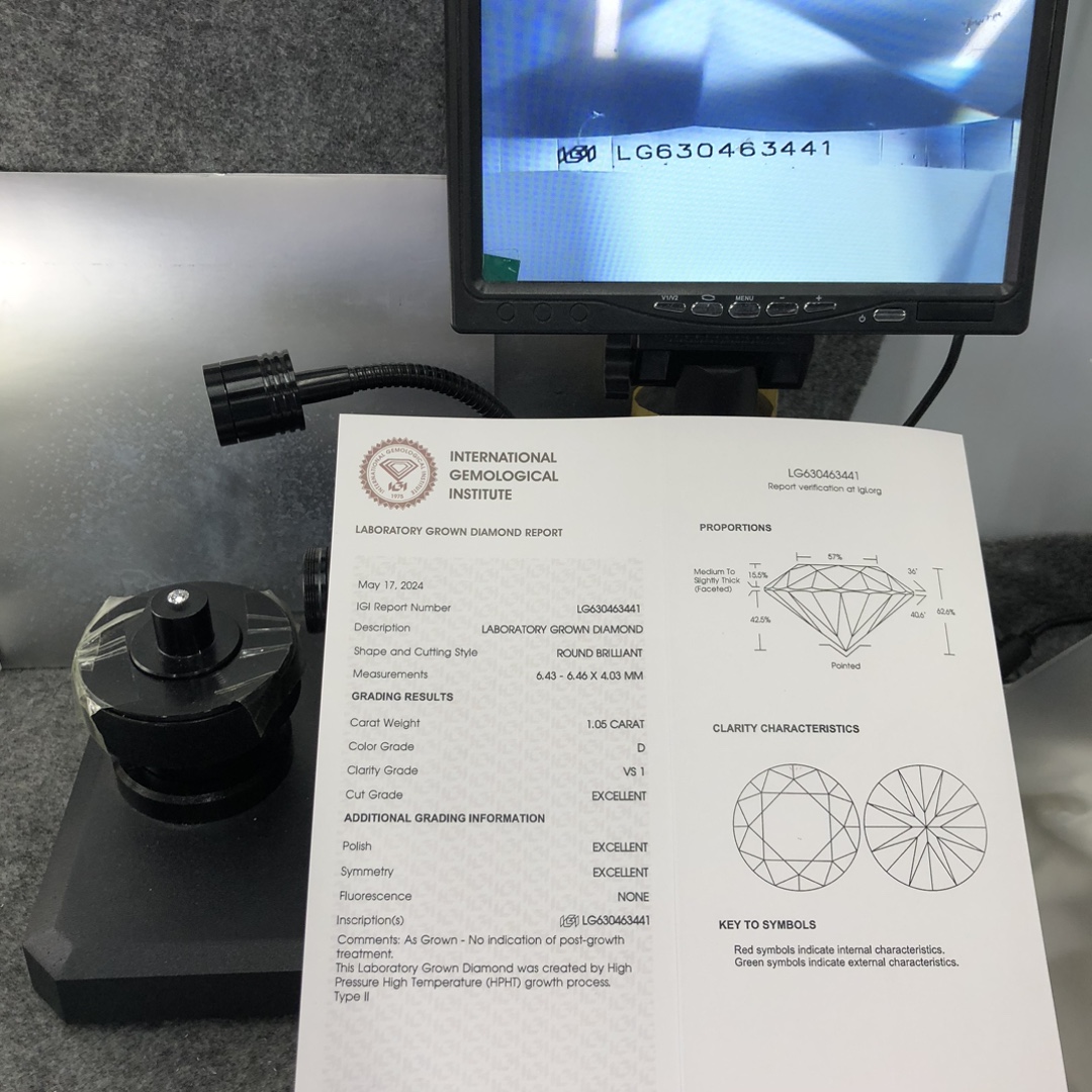 1.05CT Round Lab Grown Diamond - IGI Certified 11