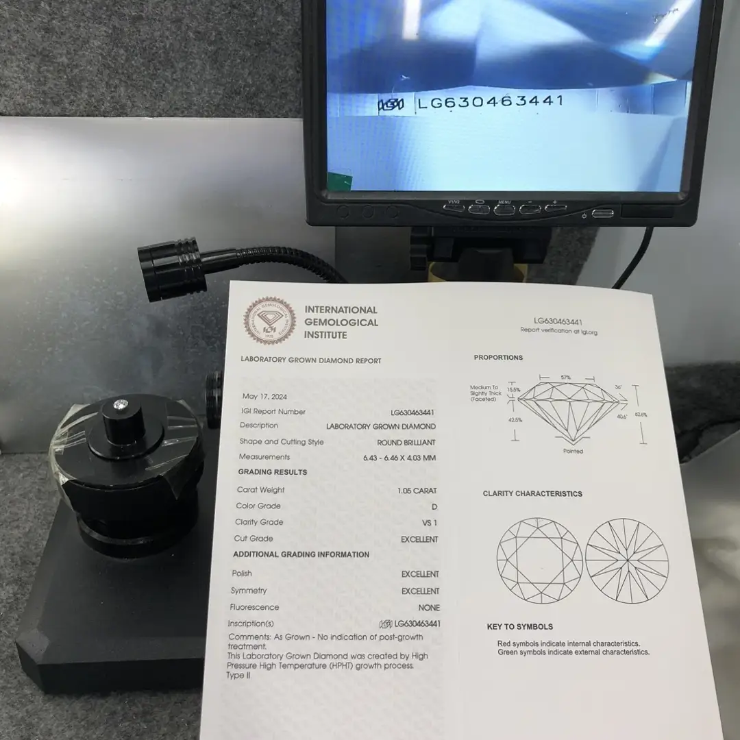 1.05CT Round Lab Grown Diamond - IGI Certified 2