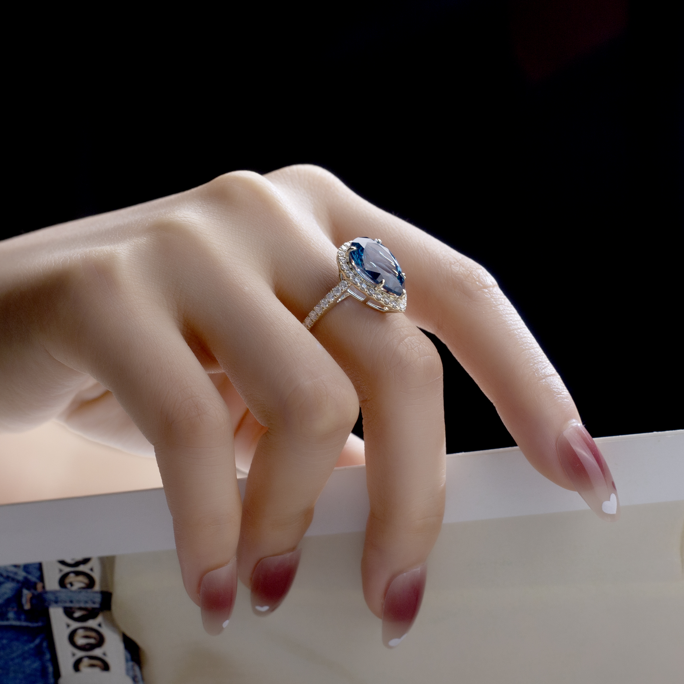 Messi Alahas - Messi Alahas MS-829 10k bulawan nga pear cut Spinel gemsstone engagement ring singsing nga klasiko nga istilo 12