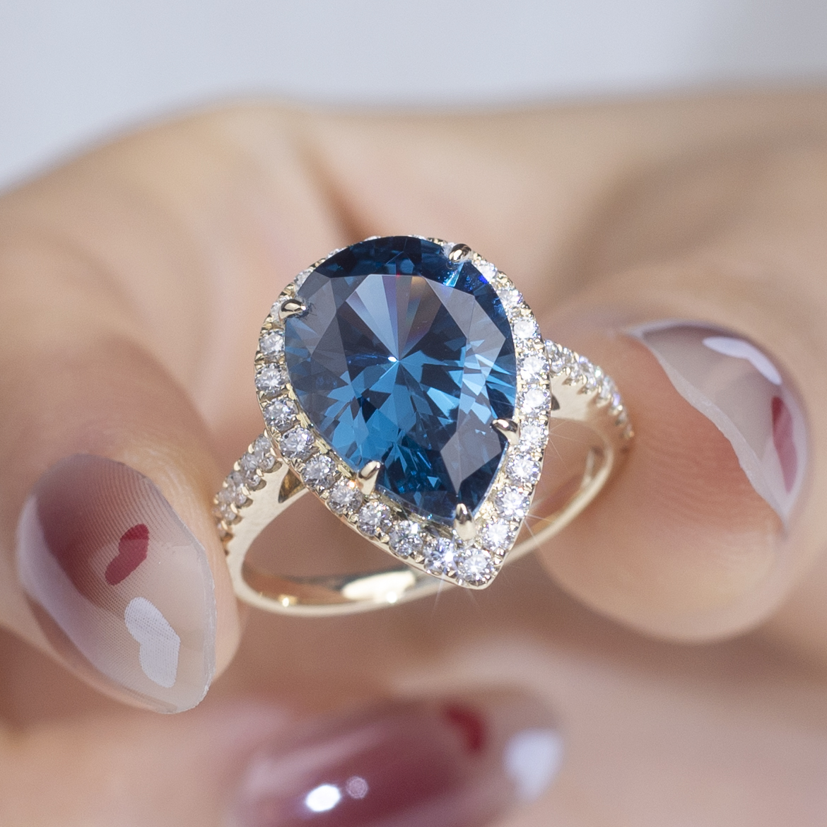 Messi Alahas - Messi Alahas MS-829 10k bulawan nga pear cut Spinel gemsstone engagement ring singsing nga klasiko nga istilo 8