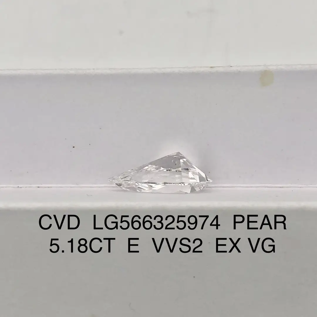 5.18CT Pear Shape E VVS2 Lab Diamond with IGI Certificate 4
