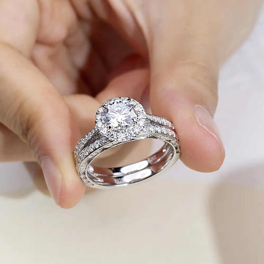 Custom 925 Silver Jewelry Set with Lab Grown Diamonds 5