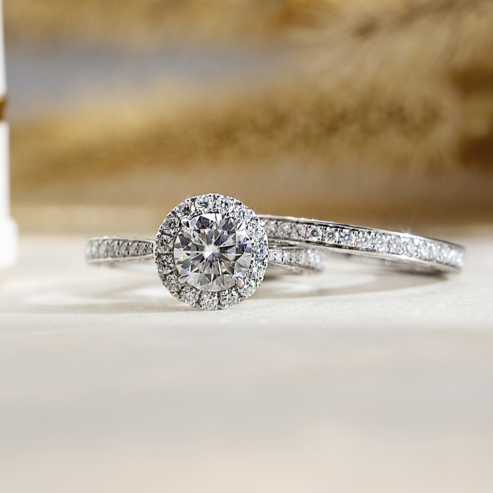 MSR-1666 Customized 925 sterling silver moissanite Round Shape Stackable Ring 8