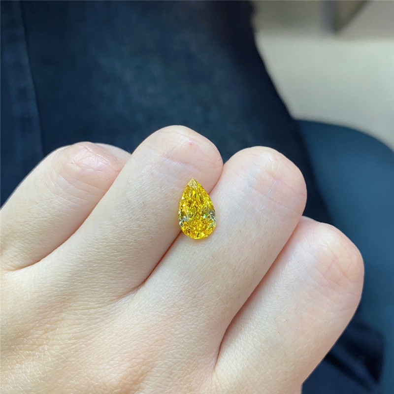 pear yellow lab grown diamond