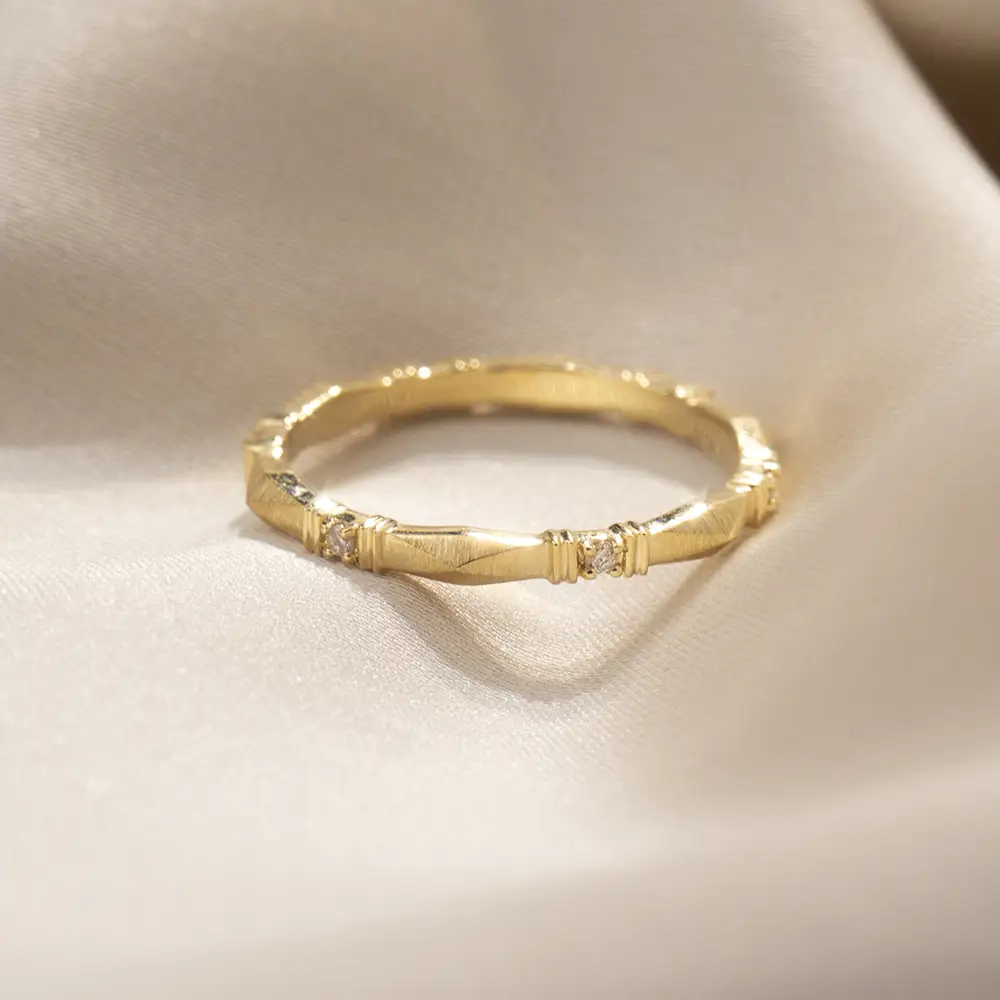 MSR-1667 Fashion 18k Ronda de oro amarillo de 18k 1.2 mm de laboratorio Anillo de diamantes 1