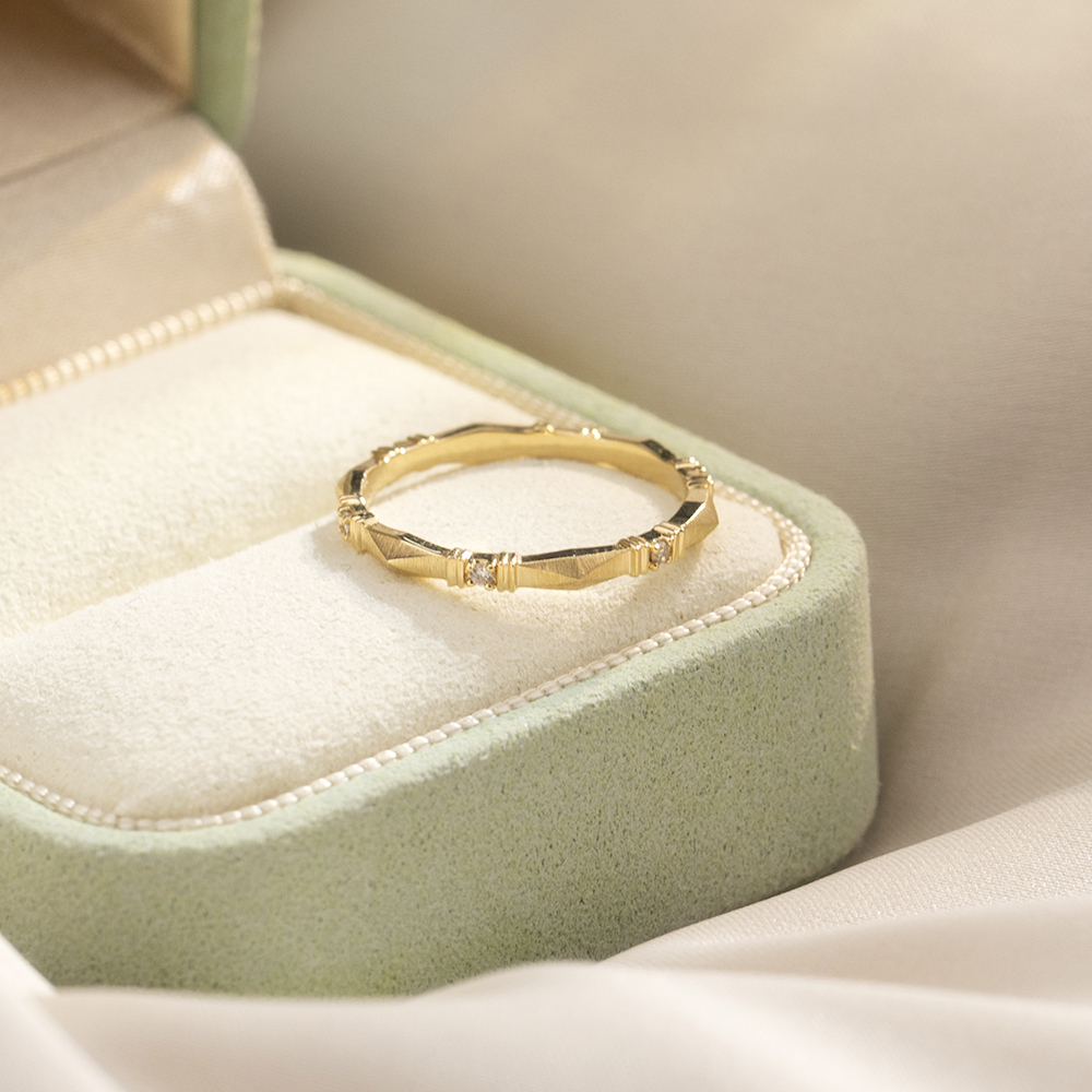 MSR-1667 Fashion 18K Yellow Gold Round 1.2mm Lab Diamond Ring 11