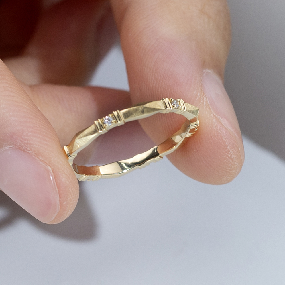 MSR-1667 Fashion 18K Yellow Gold Round 1.2mm Lab Diamond Ring 10