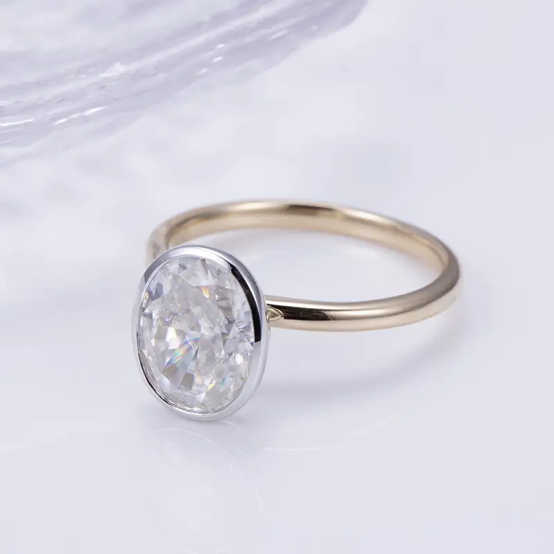 MSR-1296 Customzation 14k Giallo Oval Ovale Oval 2,2CT Diamond Gioielli Diamante 1