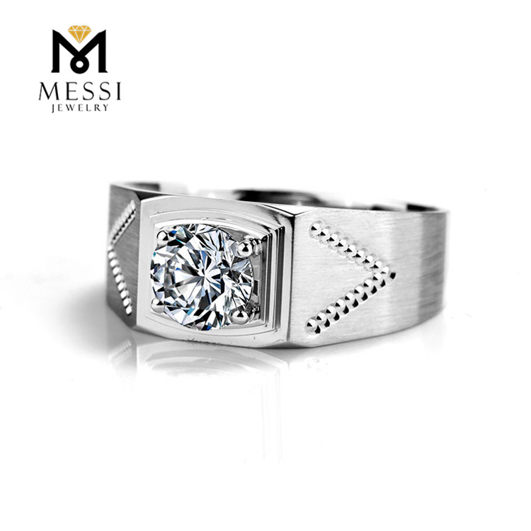 Messi Jewelry - Messi Jewelry 1 carat DEF moissanite diamond 14k 18k white gold rings for men Men Rings 12