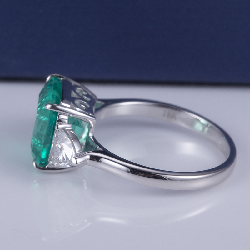 메시 보석 MS645 18K 골드 보석 팔각형 컷 생성 에메랄드 약혼 반지 반지 12