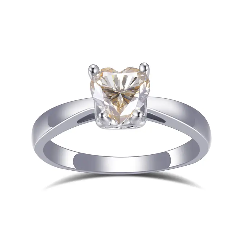 Messi Jewelry - Messi Jewelry MSR -542 925 Silver Champagne Engagement Wedding Women's Women's Moissanite Ring Rings 1