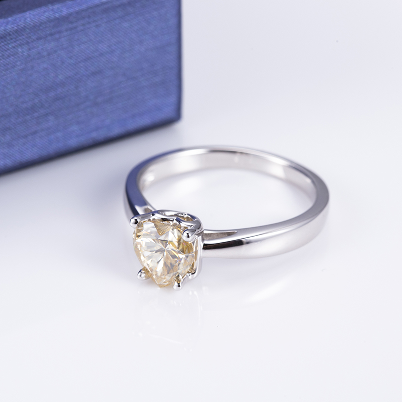 Barang Kemas Messi - Barang Kemas Messi MSR-542 925 Perak Champagne Cincin Pertunangan Perkahwinan Wanita Moissanite Cincin 11