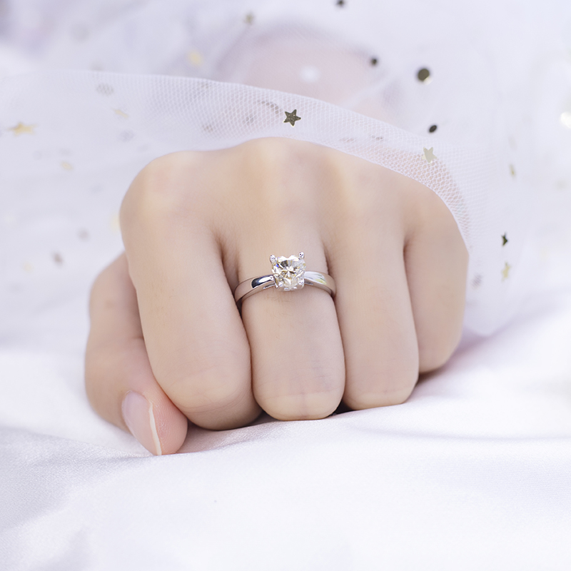 Barang Kemas Messi - Barang Kemas Messi MSR-542 925 Perak Champagne Cincin Pertunangan Perkahwinan Wanita Moissanite Cincin 13