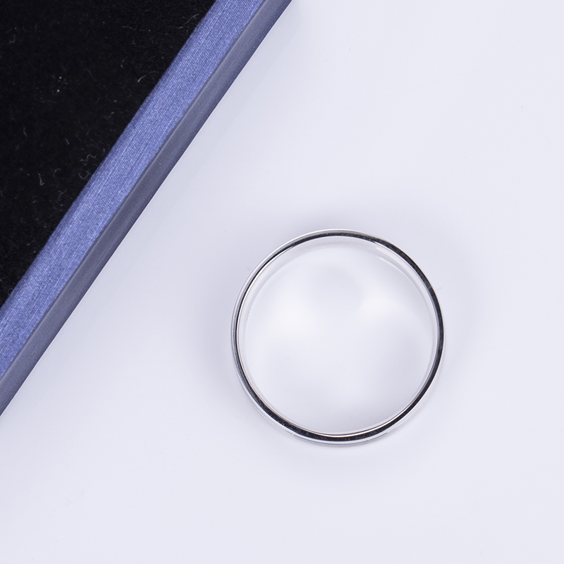 Messi Alahas - MS-532 9K Solid White Gold Wedding Men Singsing Band sa Kasal 13