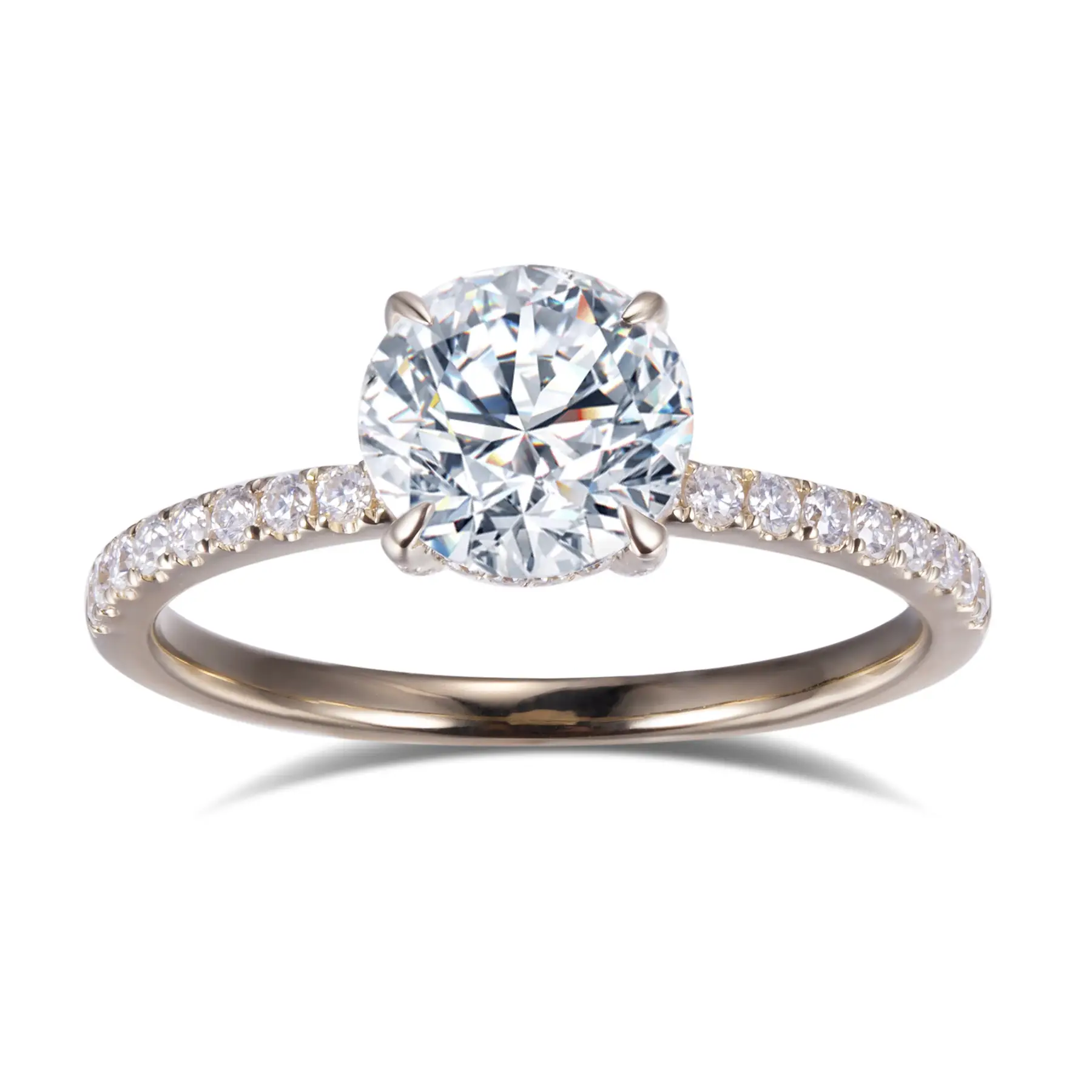 Gioielli Messi - Messi Gems MS -556 14K Gioielli in oro delicata 1ct Def Moissanite Wedding Woming Women Ring Rings 1