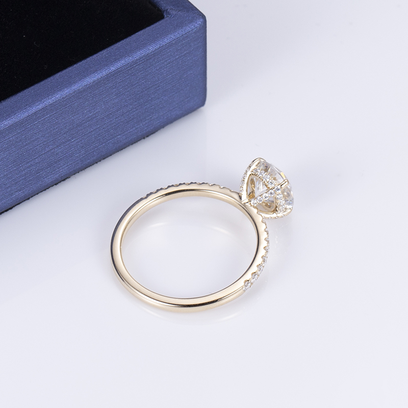 Barang Kemas Messi - Permata Messi MS-556 14k Barang Kemas Emas Cantik 1Ct DEF Moissanite Cincin Cincin Wanita Perkahwinan 9