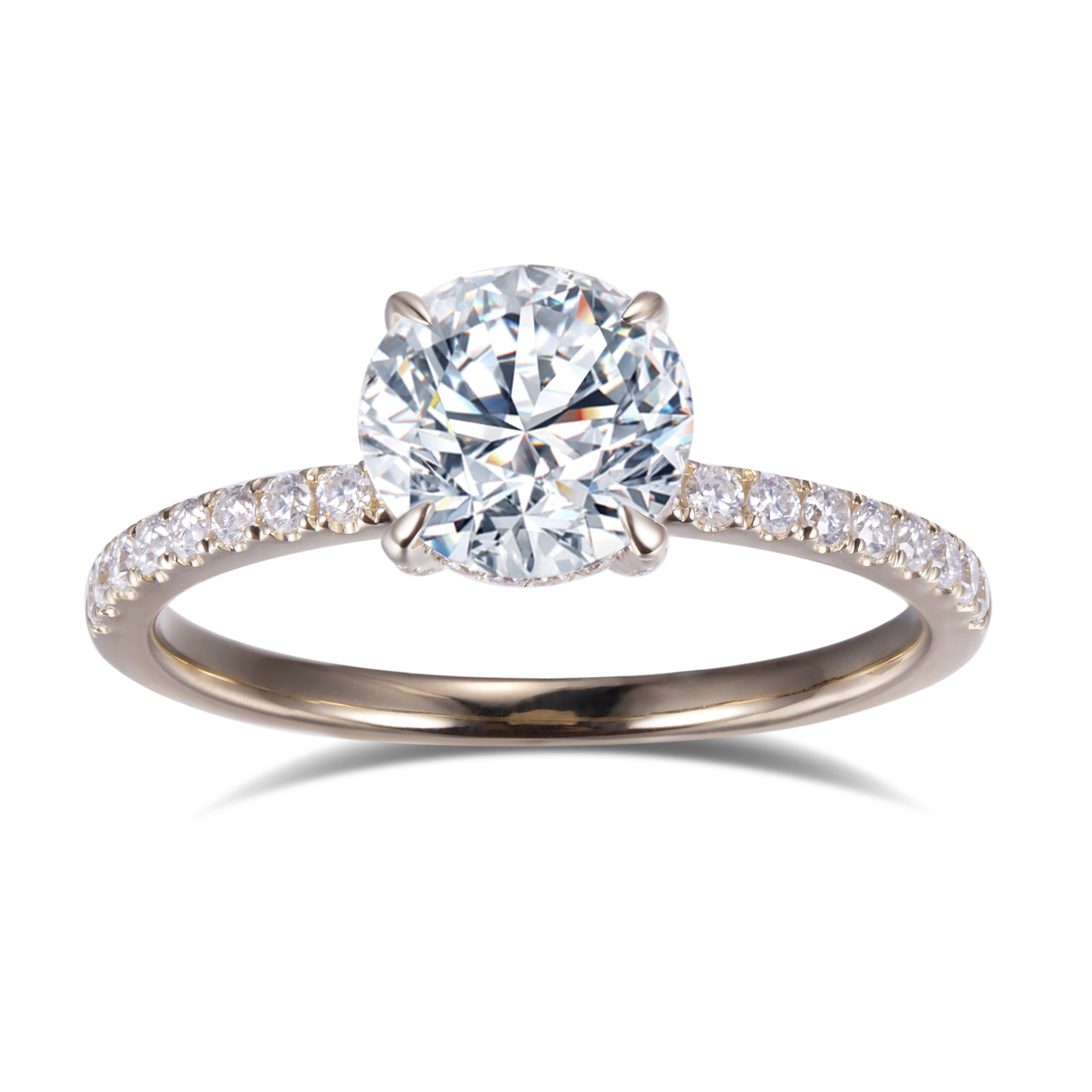 Barang Kemas Messi - Permata Messi MS-556 14k Barang Kemas Emas Cantik 1Ct DEF Moissanite Cincin Cincin Wanita Perkahwinan 8